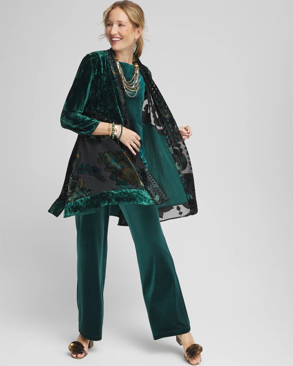 Travelers™ Collection Burnout Velvet Jacket | Chico's Travelers™ Collection Burnout Velvet Jacket | Chico's